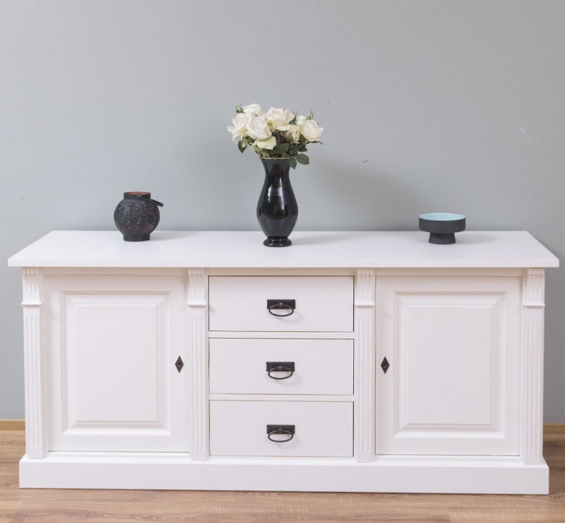 Landhaus Anrichte mit 3 Schubladen und 2 Türen - Massives Sideboard