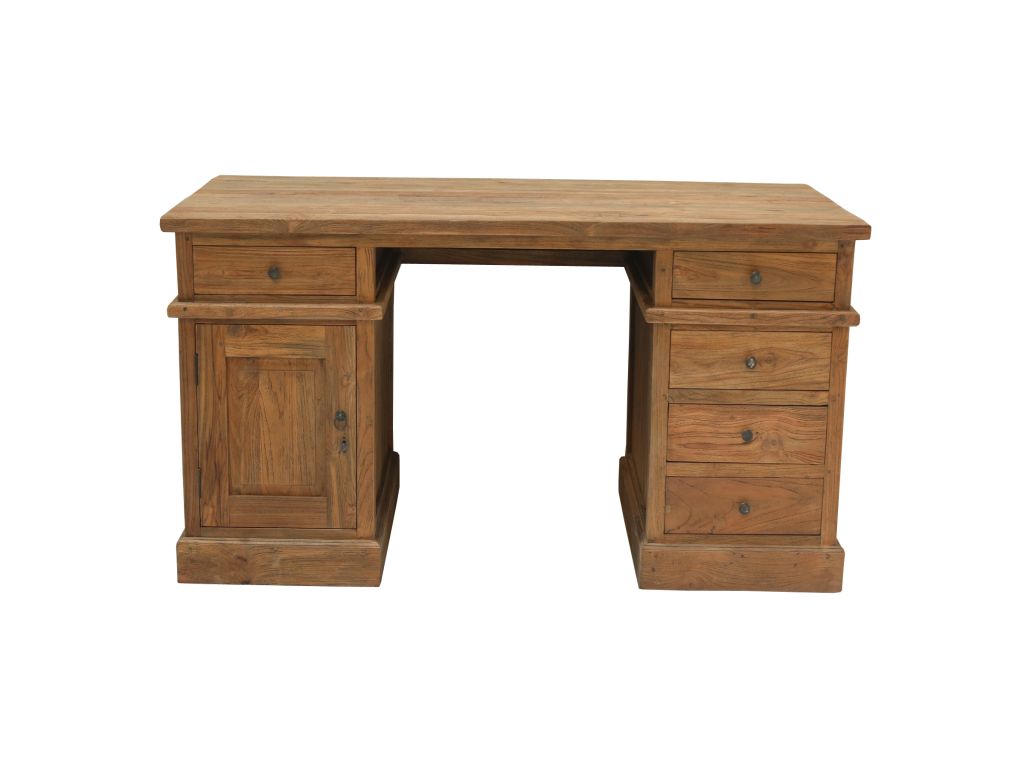 Clever-Moebel Schreibtisch Aus Kiefernholz – Kolonialfarben Lackiert, Mit Schublade, 129x48x76 Cm!