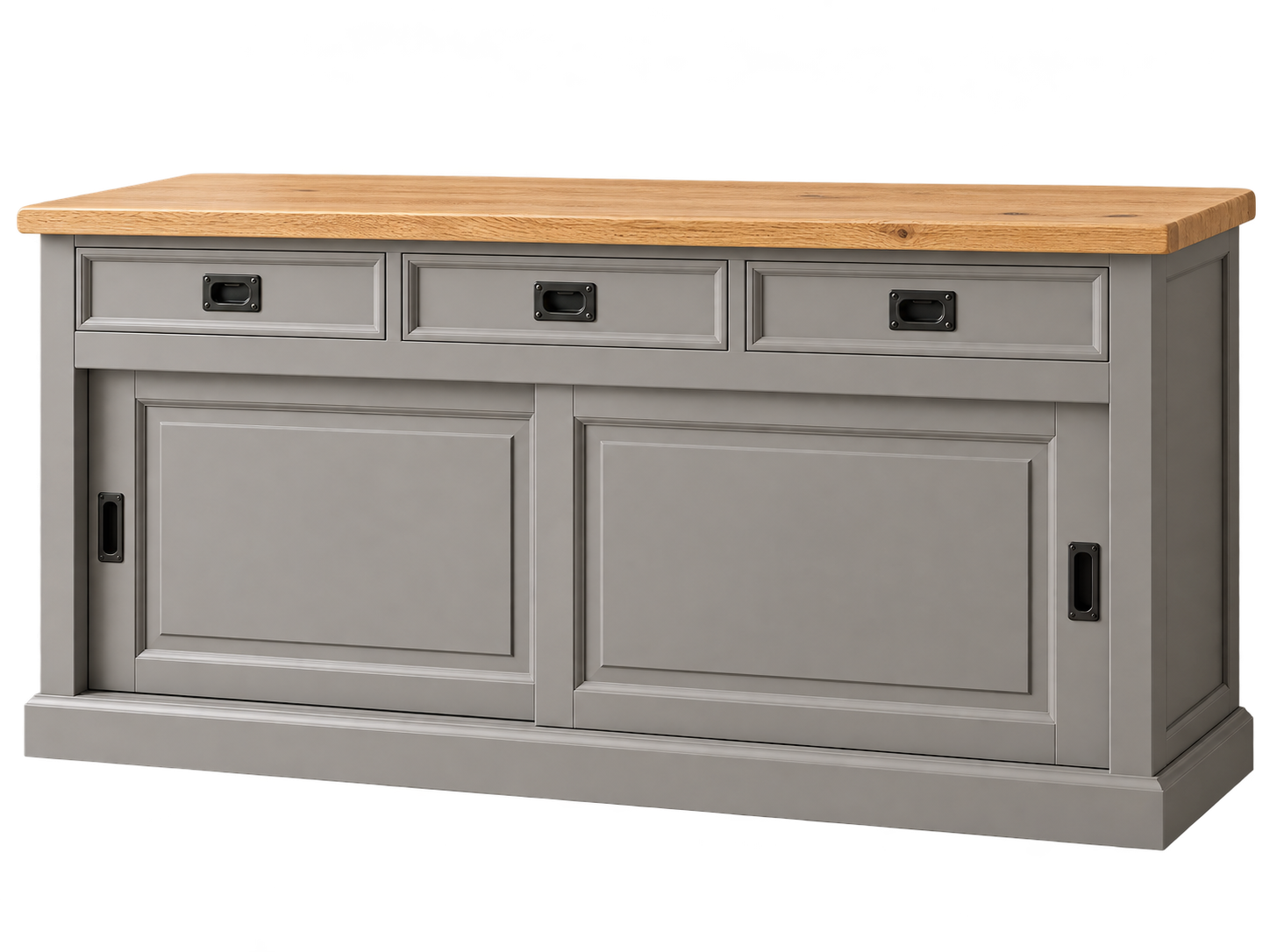 Sideboard Neuss 165 cm Murano/eiche - Anrichte Landhaus Kommode mit Schiebetüren