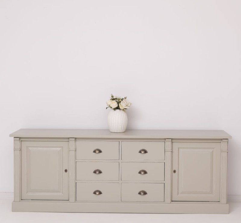 Landhaus Anrichte 6 Schubladen und 2 Türen - Massive Sideboard
