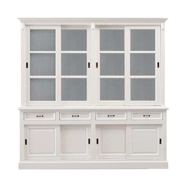 Vitrinen Schrank Vincenza 220 cm Landhaus Vitrine - verschiedene Farben