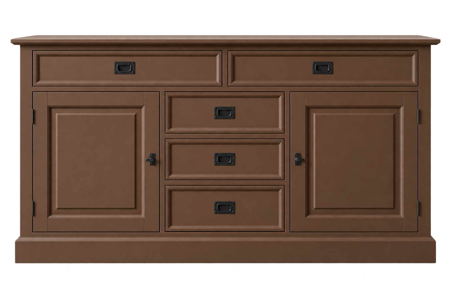 Sideboard Neuss Terrabraun 180 cm mit Schiebetüren im Landhaus Stil
