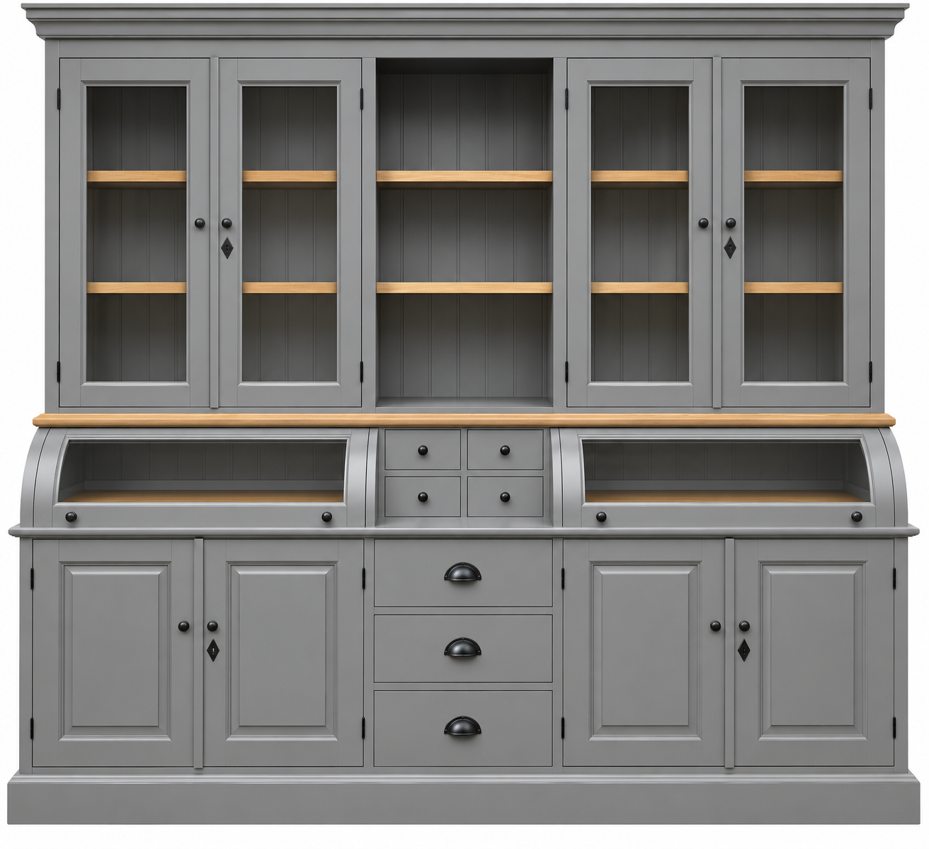 Buffet Schrank Berlin 220 cm Murano grau/eiche