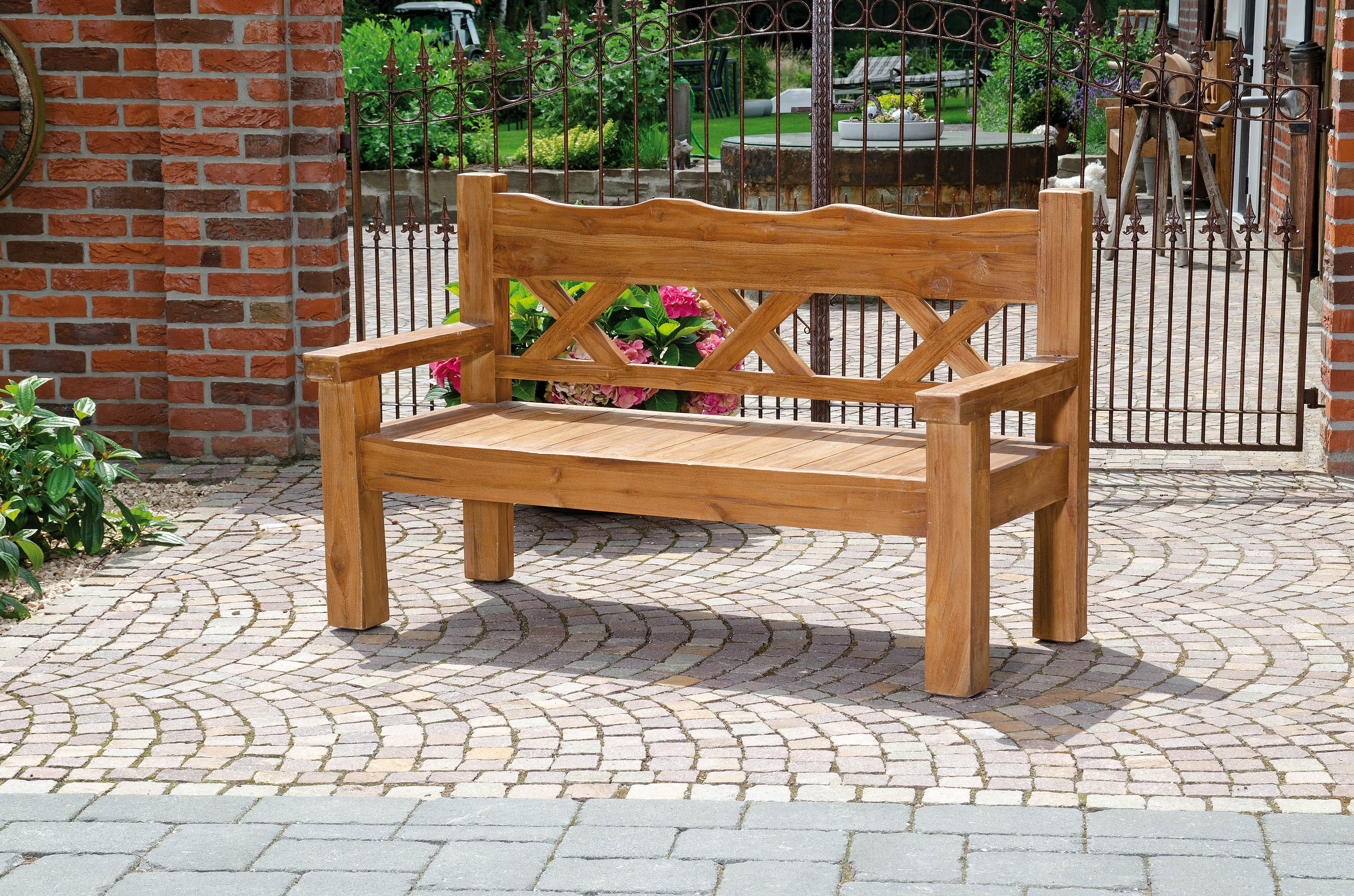 JUMBO Gartenbank Old Teak 160 cm – Massive Holzbank im Wikingerstil