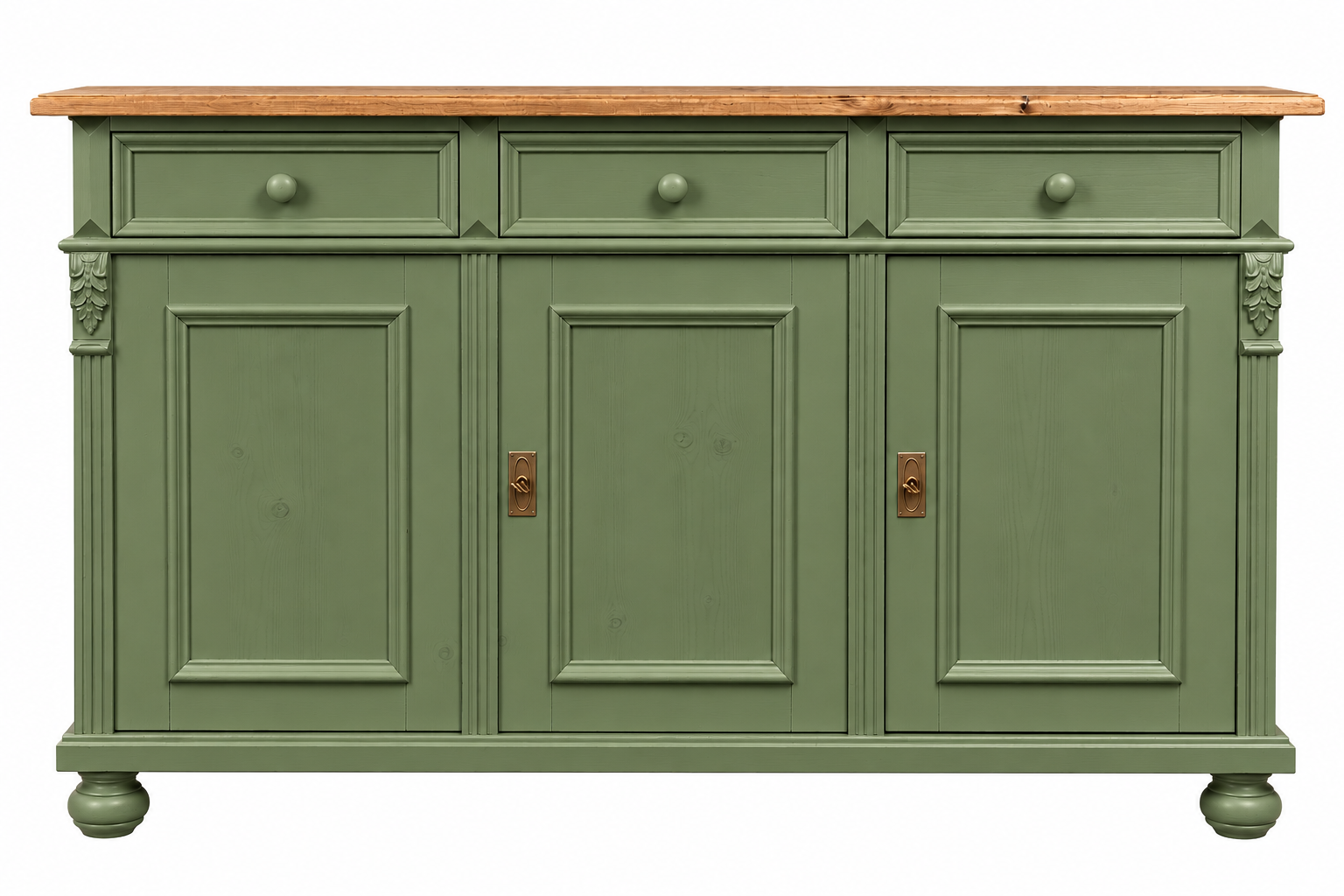 Landhaus Anrichte Oldenburg Weichholz 160 cm Sideboard Kommode Resedagrün