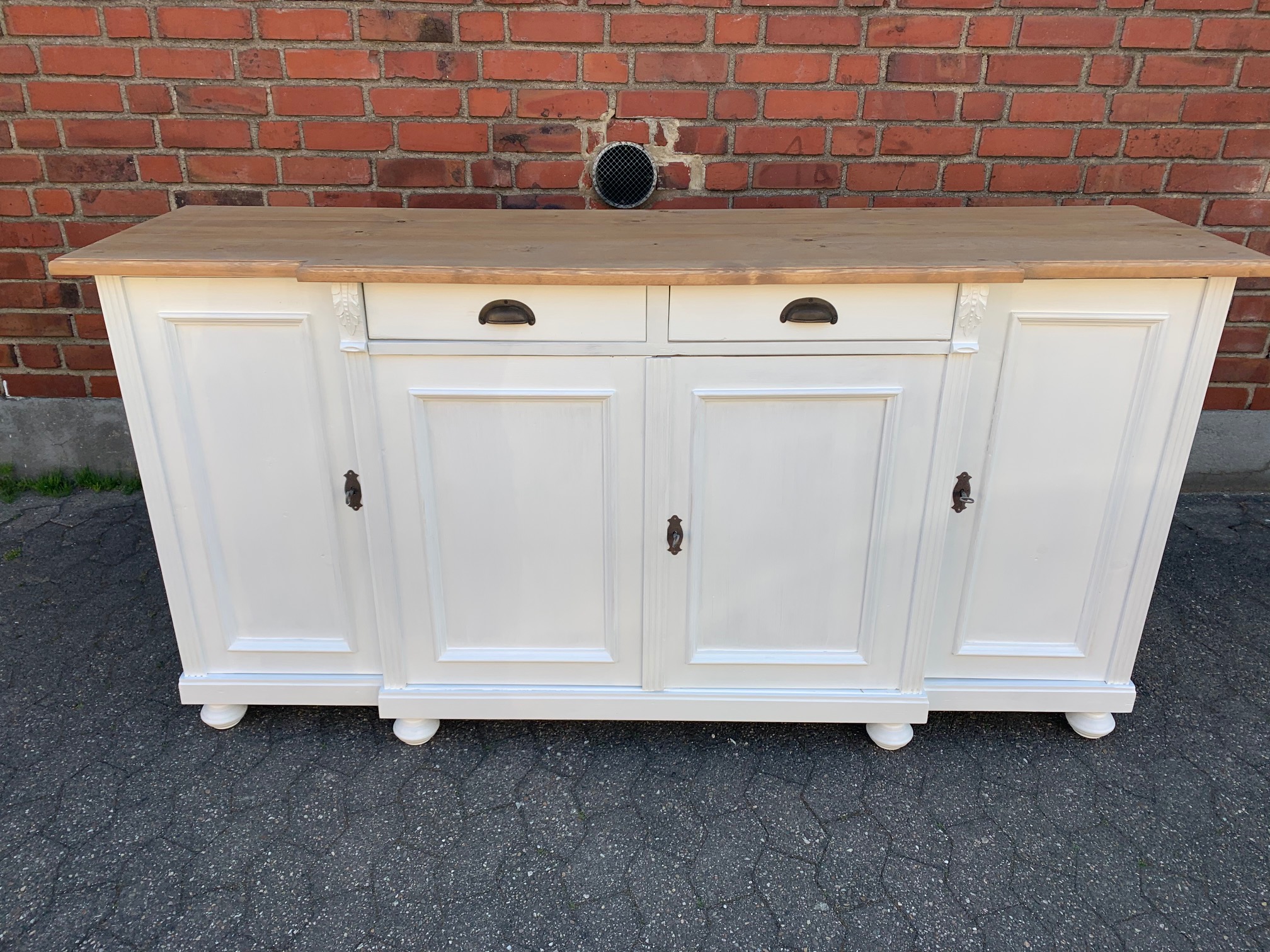 Landhaus Sideboard weiß Weichholz Anrichte
