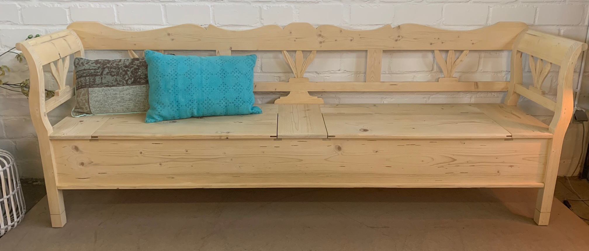 Truhenbank Tulpe Weichholz massiv 250 cm