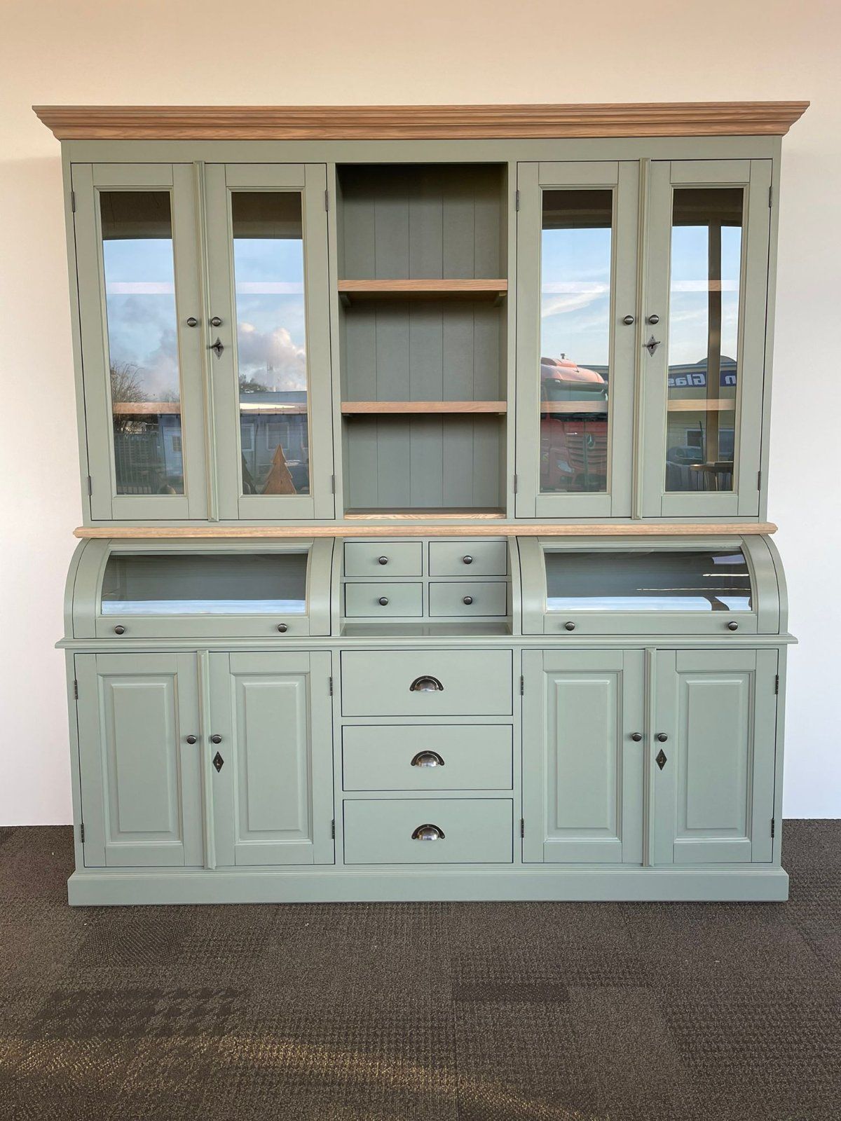 Buffet Schrank  Berlin 200cm Grau/Eiche - Landhaus Möbel