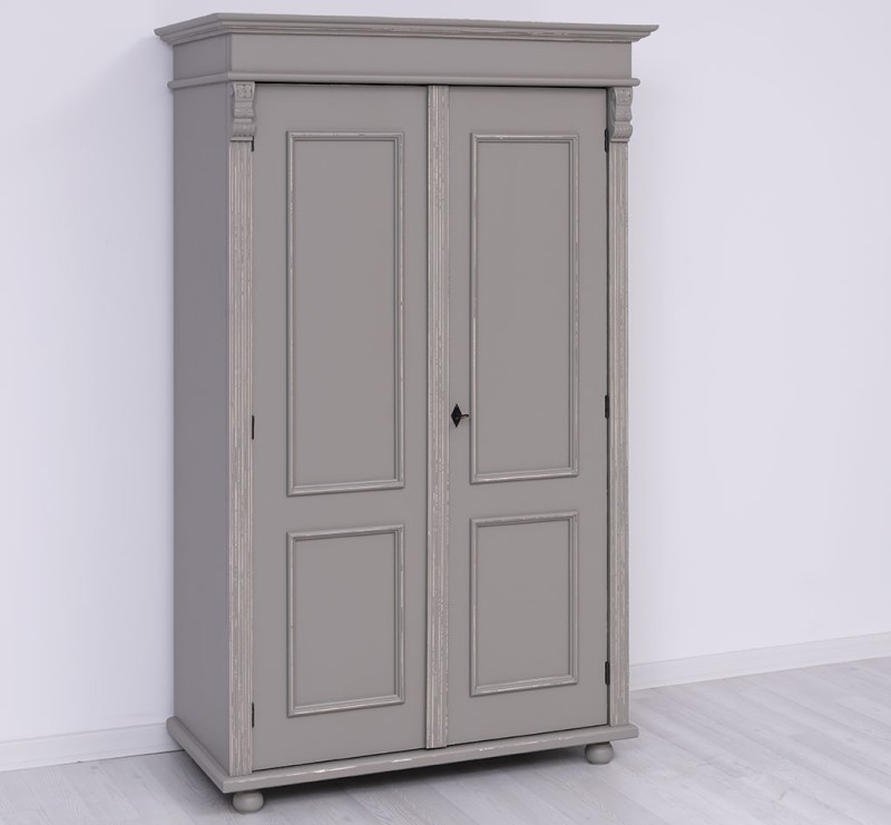 Kleiderschrank Massivholz Kiefer – 110x180x58 cm, mit Kleiderstange & Einlegeboden