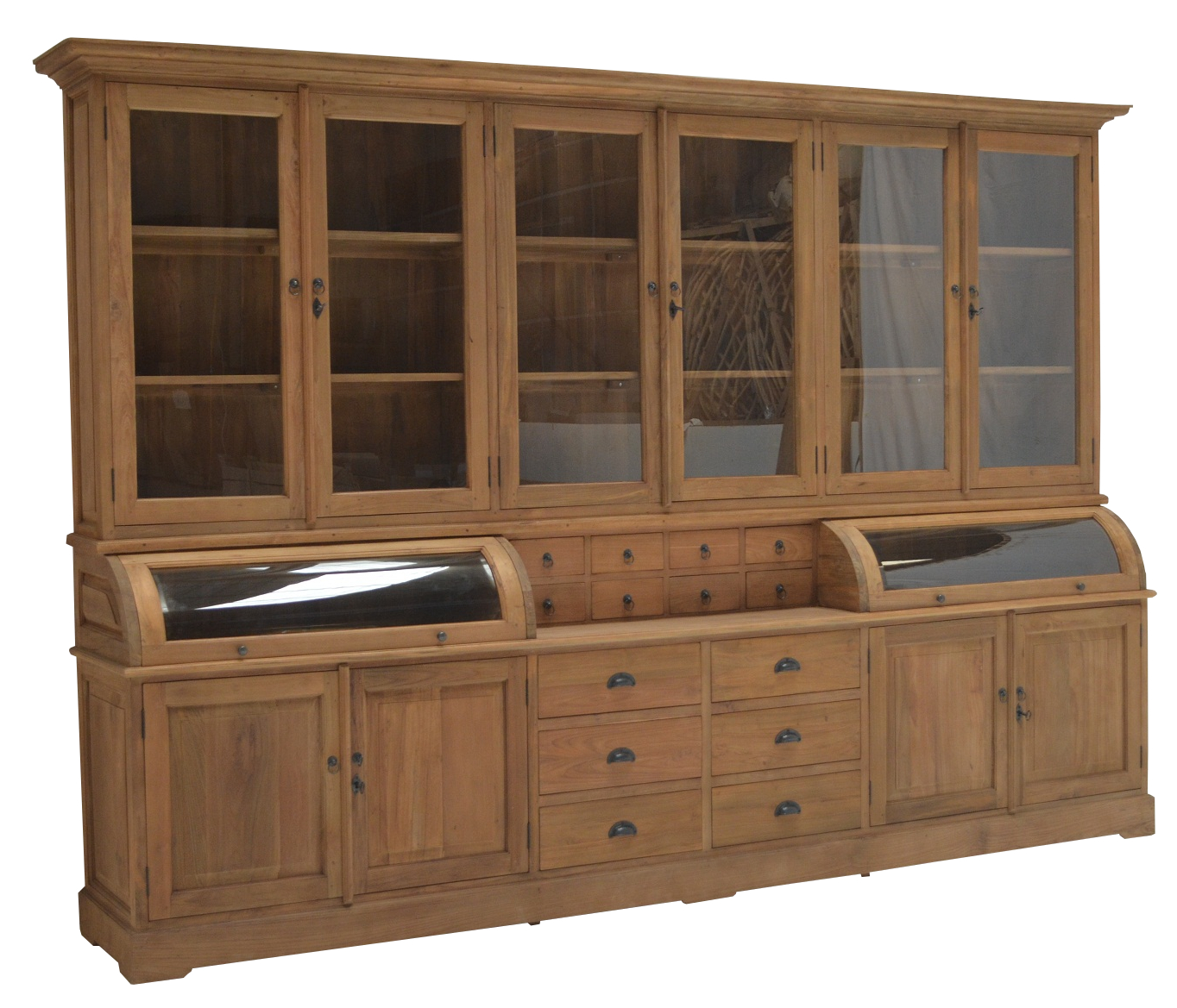 Buffet Schrank Massivholz 300cm -  Teak Ladenschrank