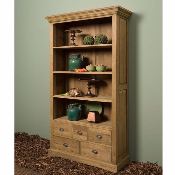 Bologna Bücherregal 111cm  Regal Teakholz Landhausstil