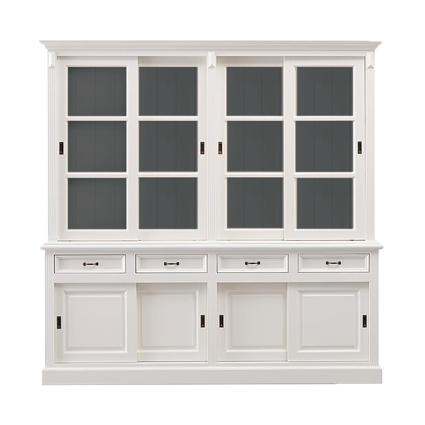Vitrinen Schrank Vincenza 220 cm Landhaus Vitrine - verschiedene Farben