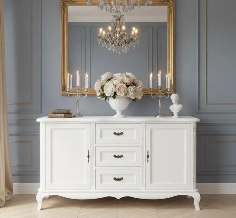 Romantisches Sideboard aus massivem Holz l – 158 cm Anrichte