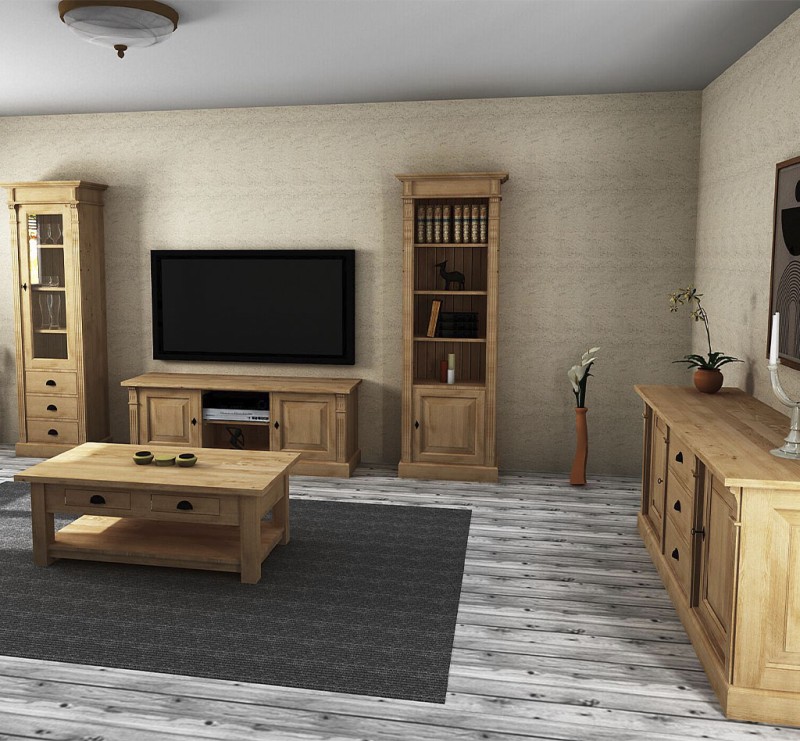 Wohnzimmer Möbel Set im Landhaus Stil 5-teilig