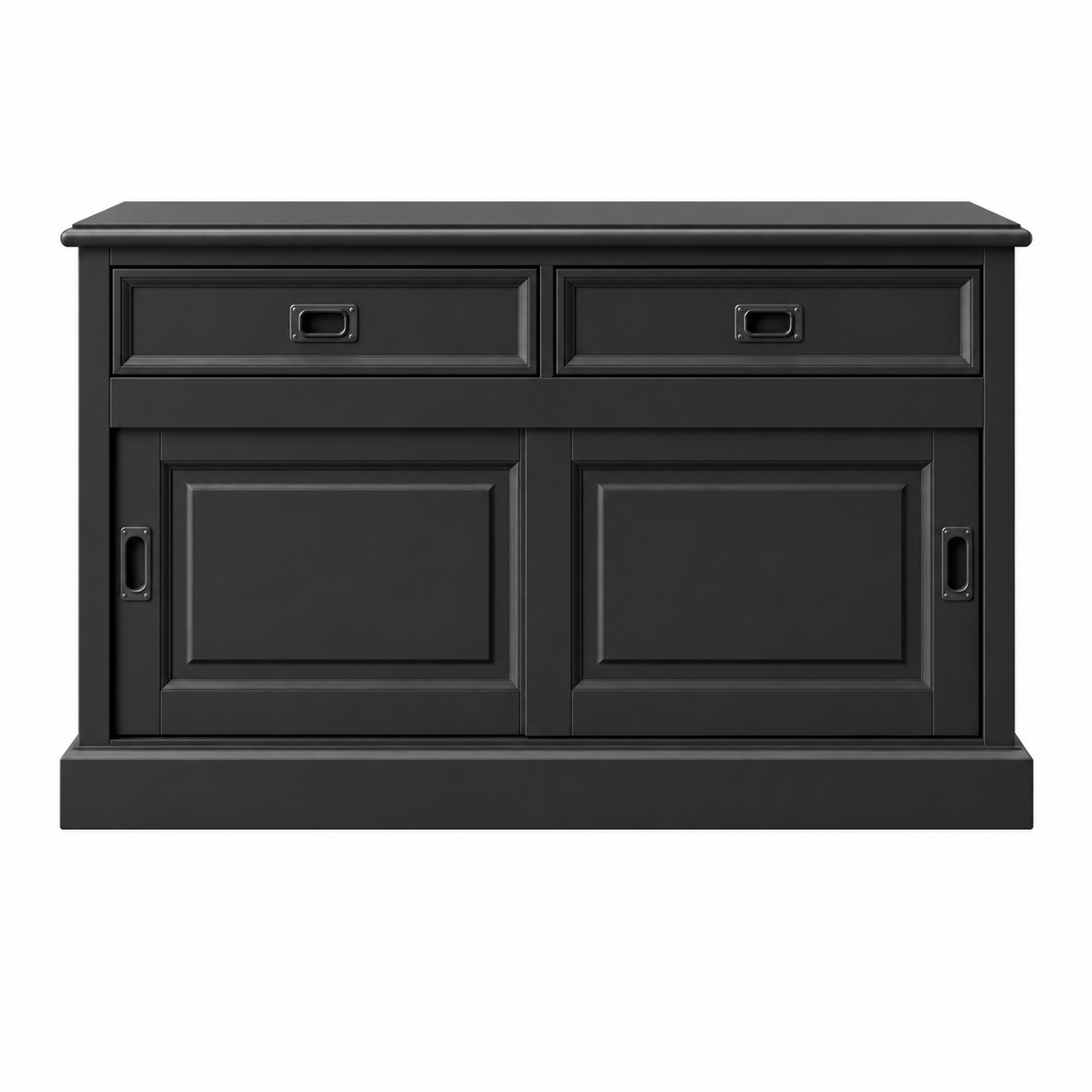 TV Board Neuss 100 cm schwarz - Lowboard mit Schiebetüren