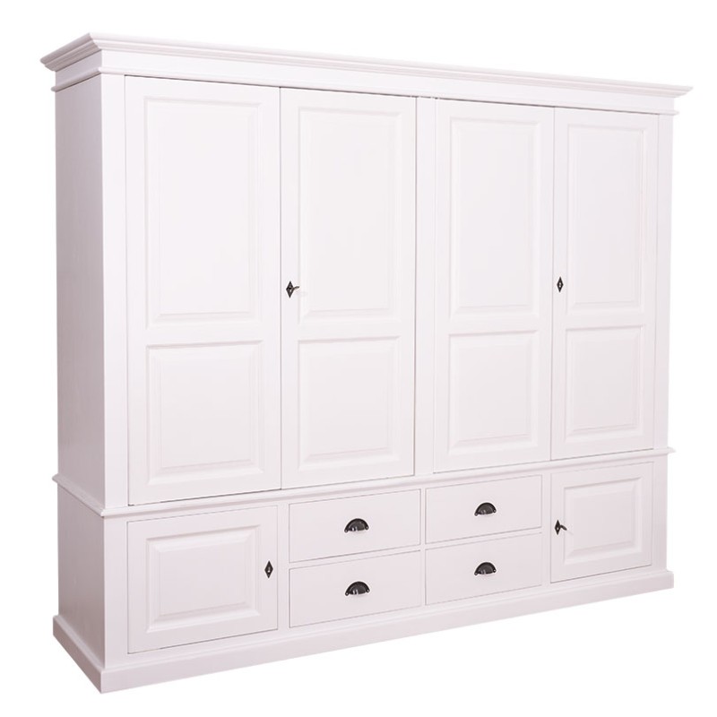 Massivholz Kleiderschrank - 232 cm breit - Landhaus Schrank