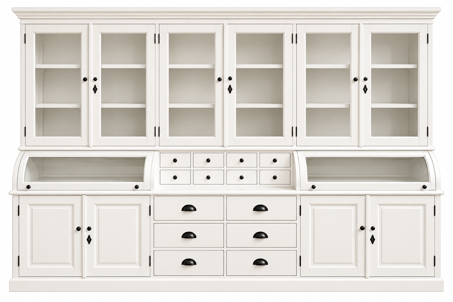 Buffet Schrank Berlin weiß 300 cm - Landhaus Möbel - mehrteilig