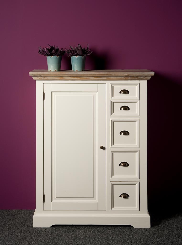 Landhaus Kommode FLEUR - Vertiko 100 cm