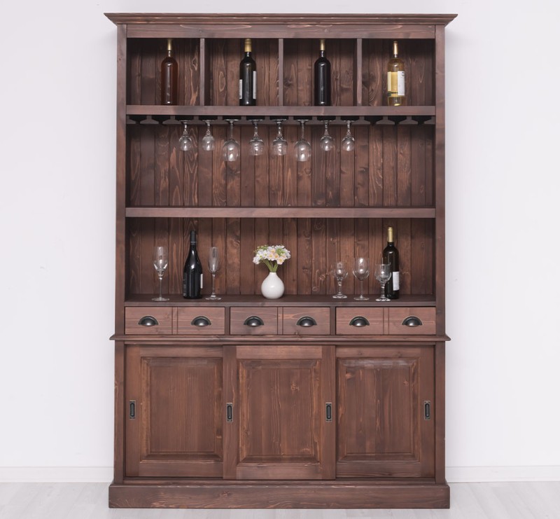 Barschrank Massivholz - 151 cm Breit - Landhaus Schrank