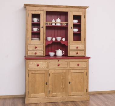Landhaus Küchenschrank im alten Landhausstil aus Massivholz Küchen Schrank 134 cm