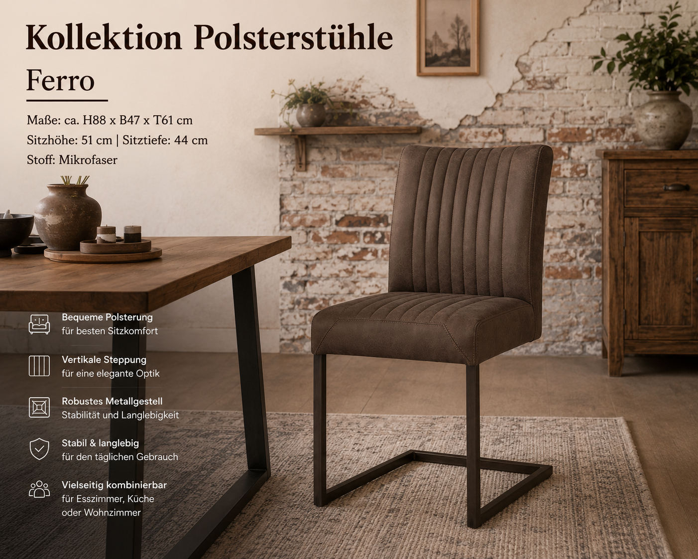 Stuhl Ferro Industrie Design - Esszimmerstuhl in verschiedenen Farben