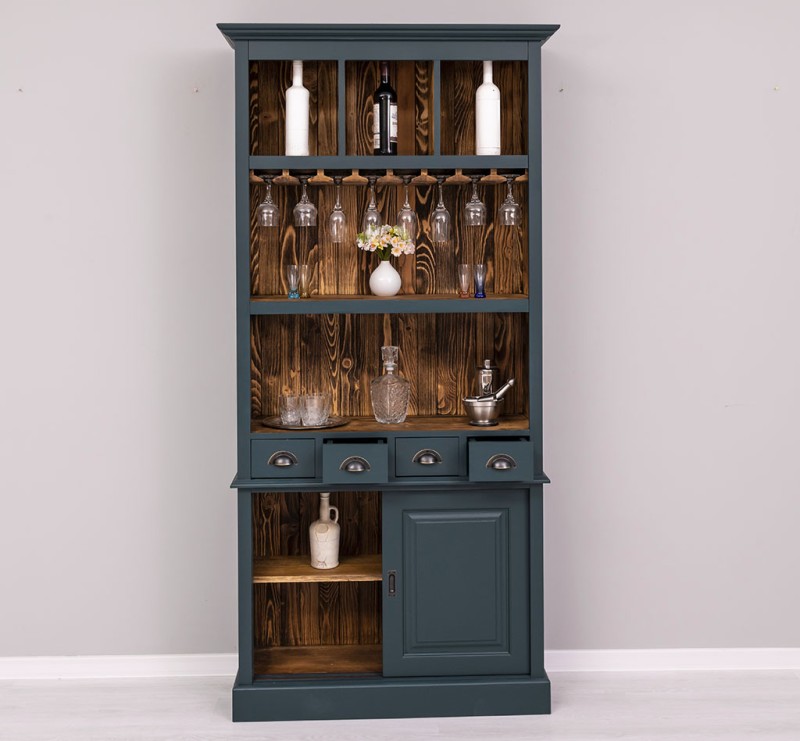 Barschrank aus massiven Kiefernholz - 103 cm Breit - Landhaus Schrank