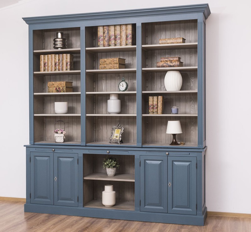 Bücherschrank im Landhaus Stil - Massivholz Regal
