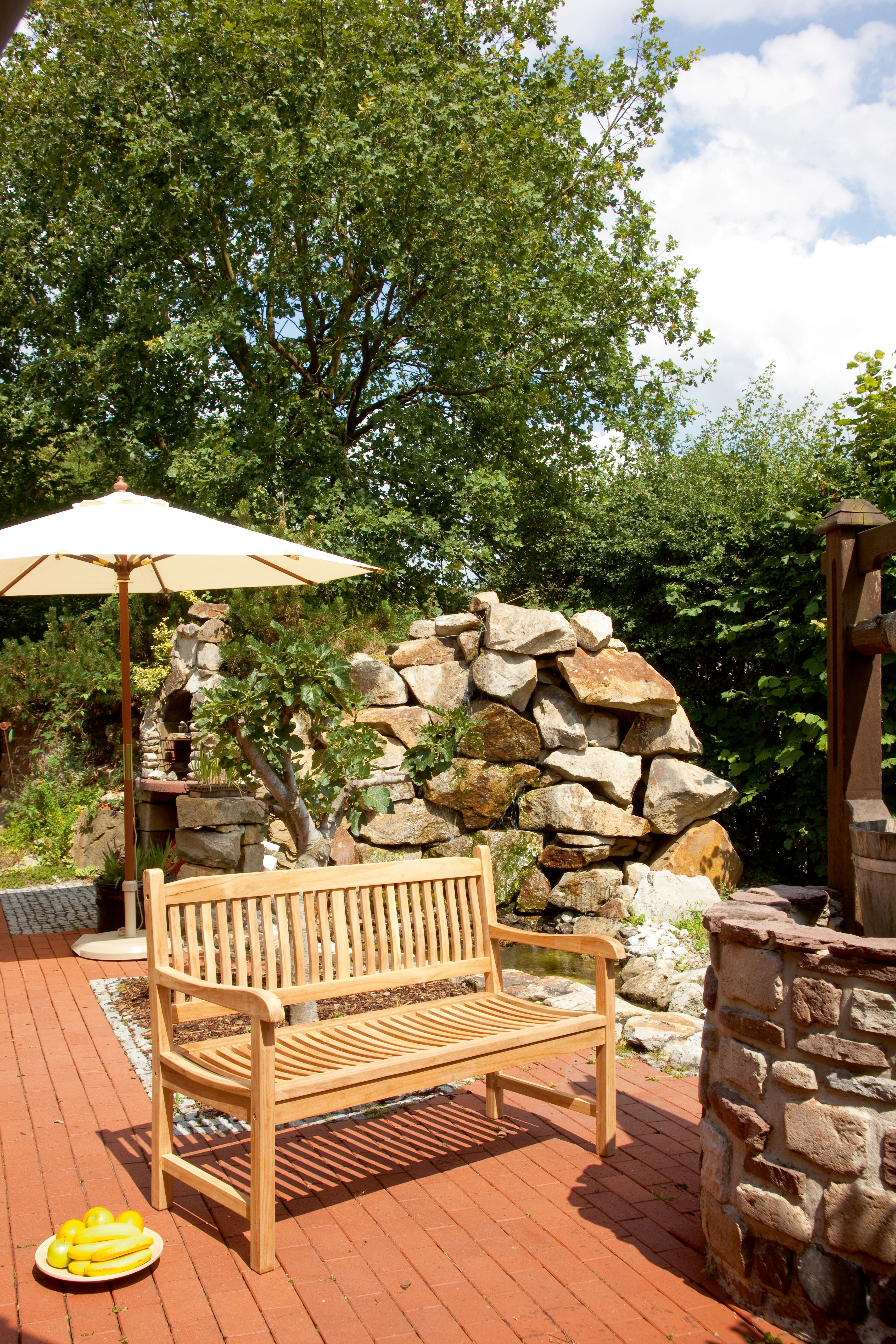 BUCKINGHAM Gartenbank 2-Sitzer aus Teakholz – 130 cm Premium
