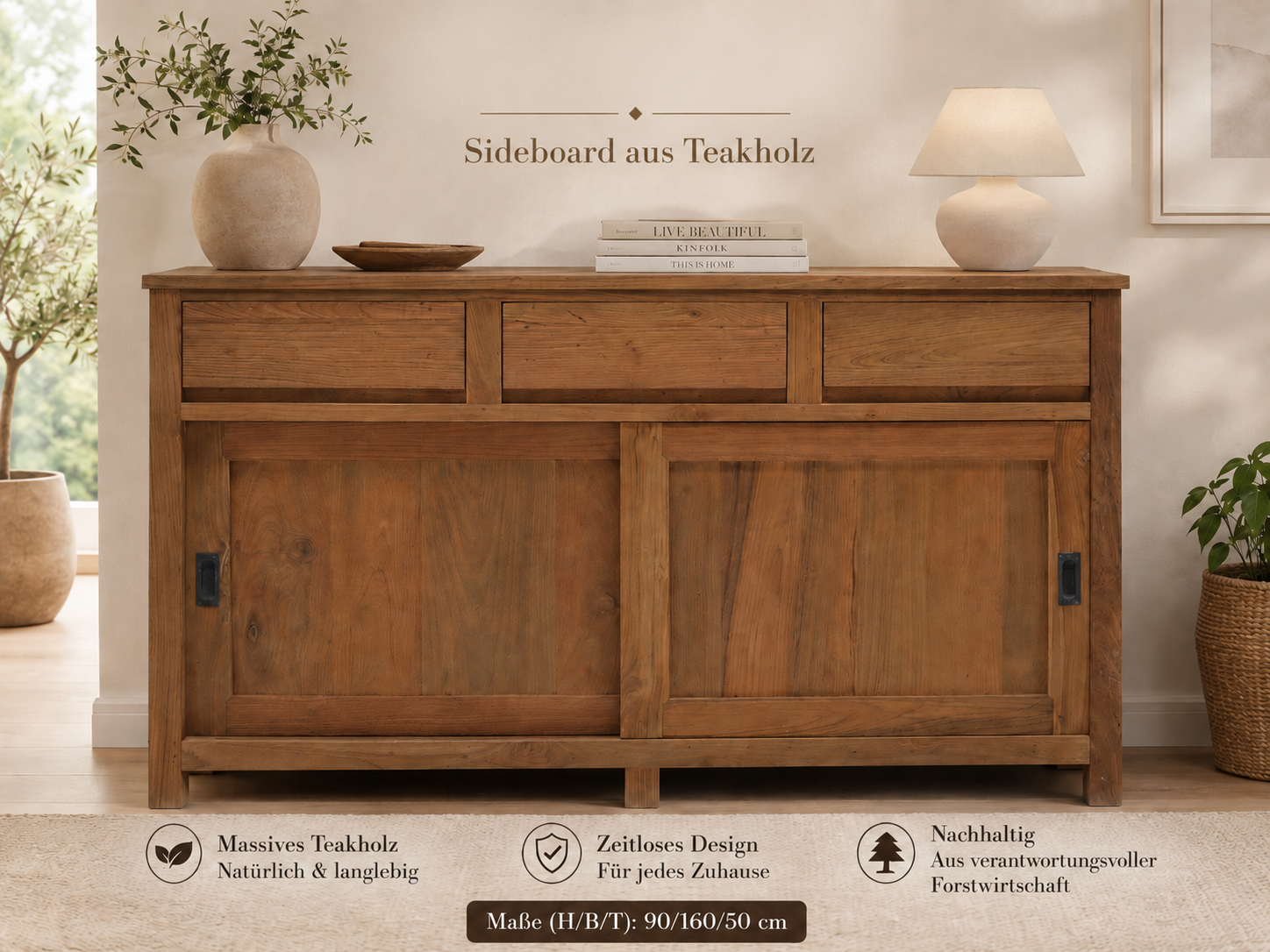 Anrichte Bayreuth aus recyceltem Teakholz