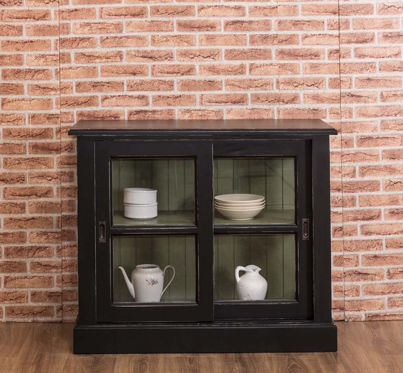 Küchen Kommode mit Glasschiebetüren