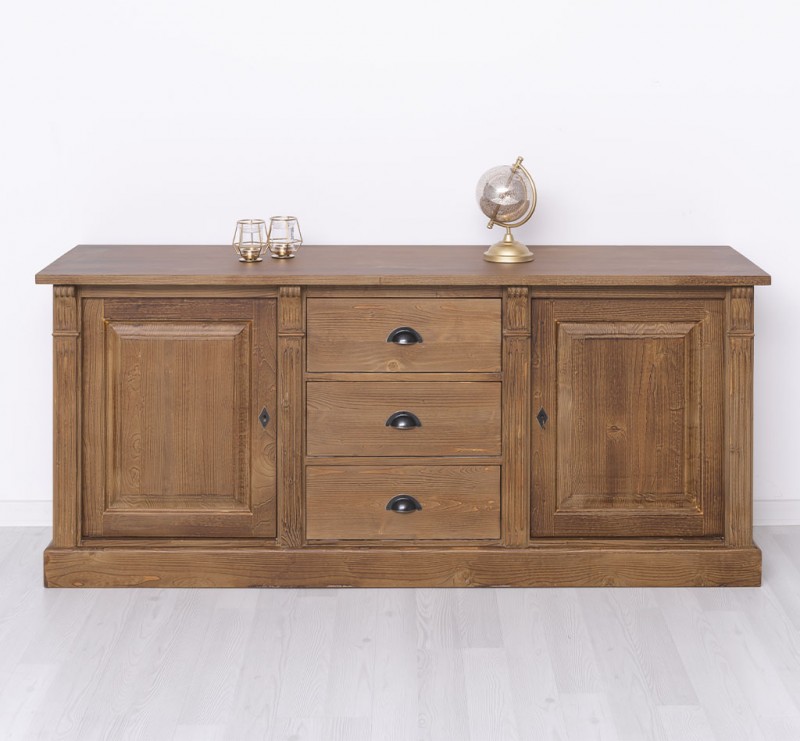 Massive Anrichte mit 3 Schubladen und 2 Türen - Sideboard im Landhaus Stil
