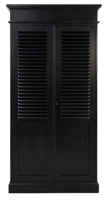Landhaus Schrank schwarz - Dielenschrank, Kleiderschrank