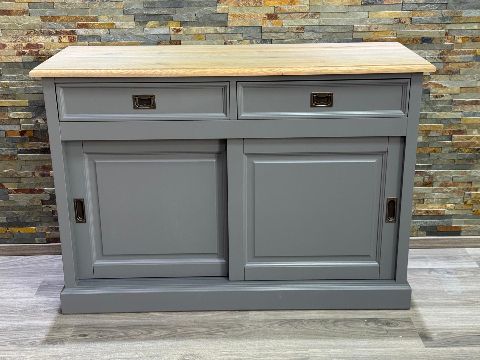 Sideboard Neuss 130 cm Murano/Eiche - Anrichte Landhaus Kommode mit Schiebetüren