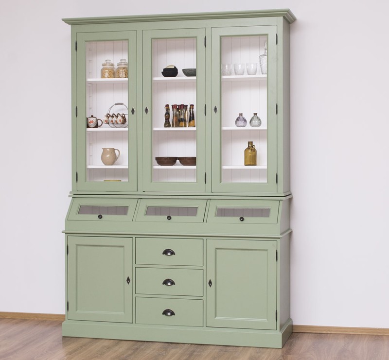Landhaus Vitrinen Schrank 164 cm