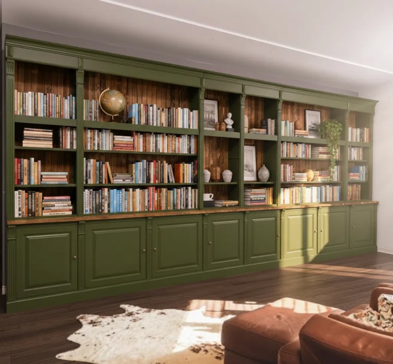 Modulares Bibliothekssystem Massivholz – Verstellbare Einlegeböden, Bücherwand