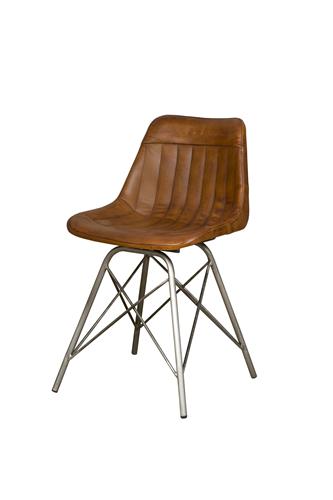 Renew Stuhl Kota  78 cm Leder  Braun / Metallgestell