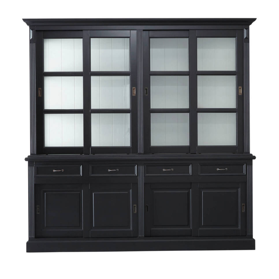 Vitrinen Schrank Vincenza 220 cm Landhaus Vitrine - verschiedene Farben
