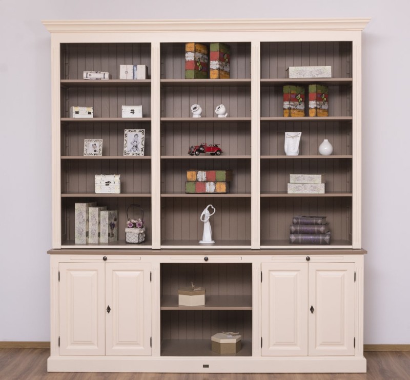 Bücherschrank im Landhaus Stil - Massivholz Regal