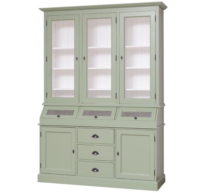 Landhaus Vitrinen Schrank 164 cm