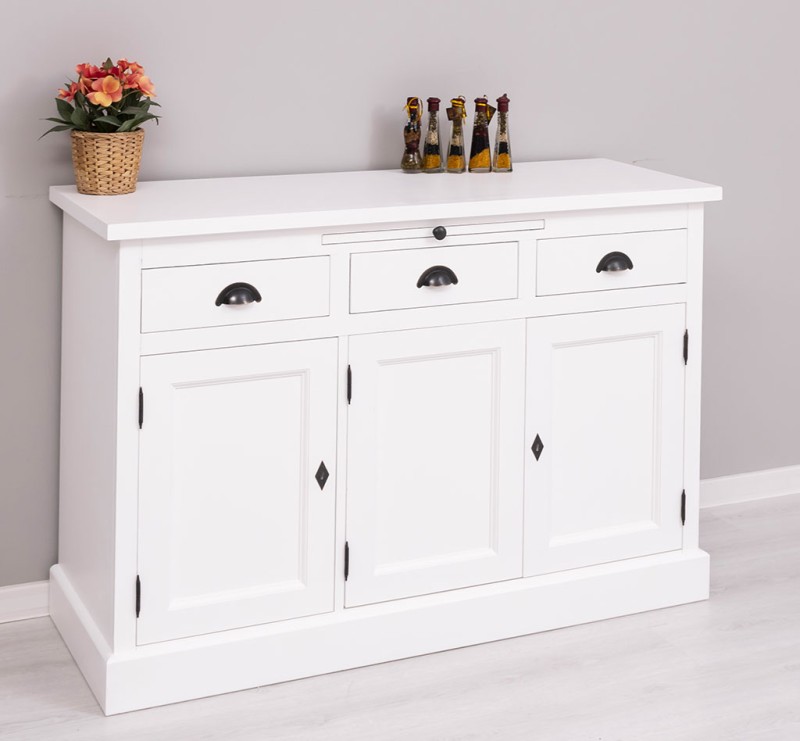 Landhaus Sideboard mit ausziehbaren Ablageflächen - Massive Kommode