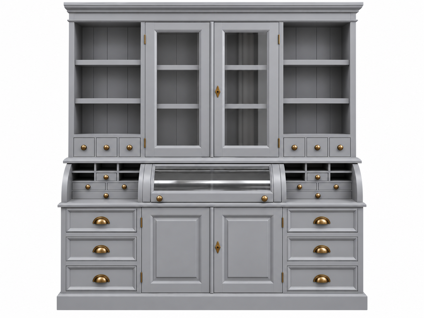 Landhaus Buffet Schrank Malta Ladenschrank signalgrau 200 cm