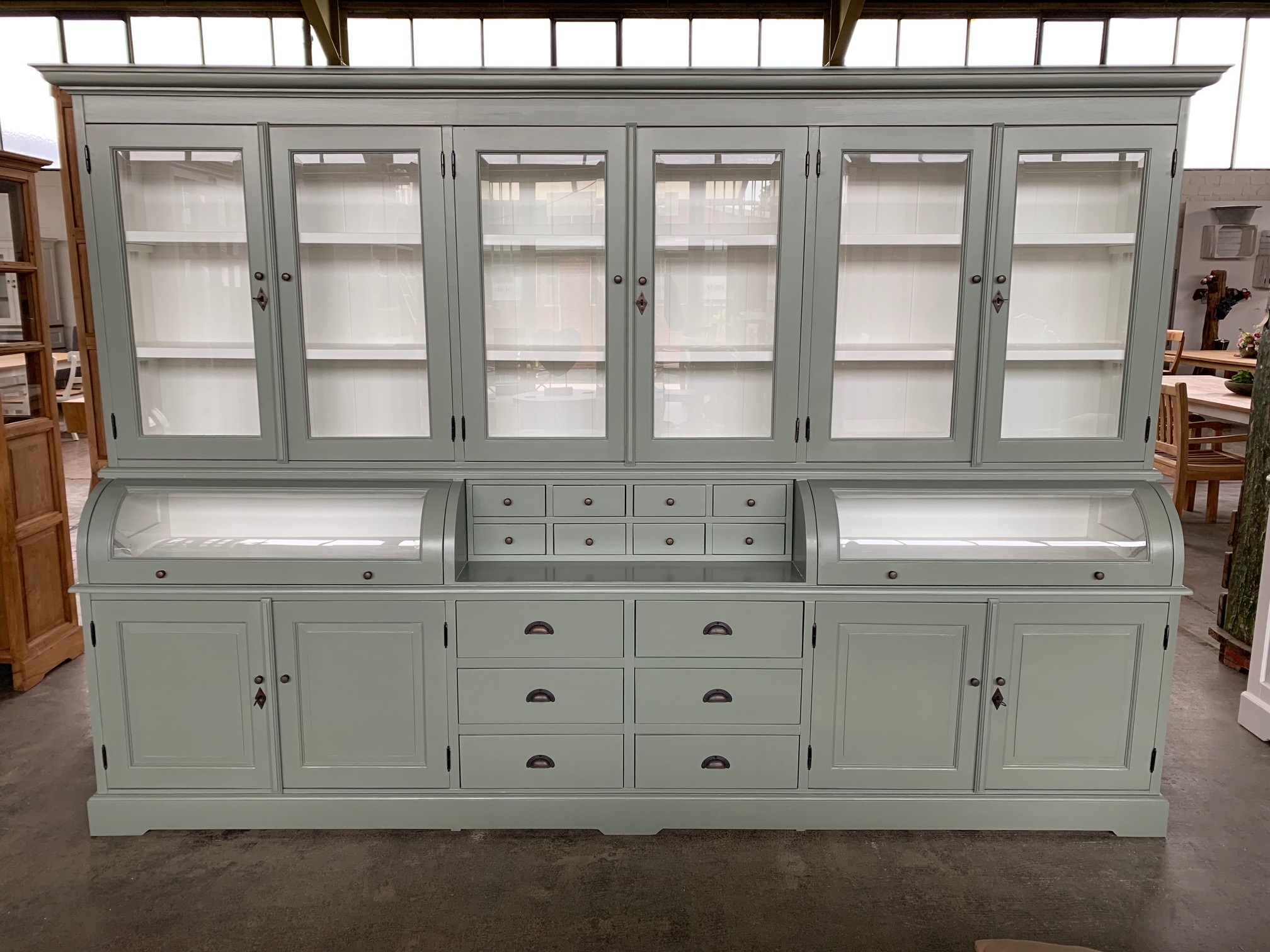 Buffet Schrank Berlin 300 cm grau/weiß - mehrteilig