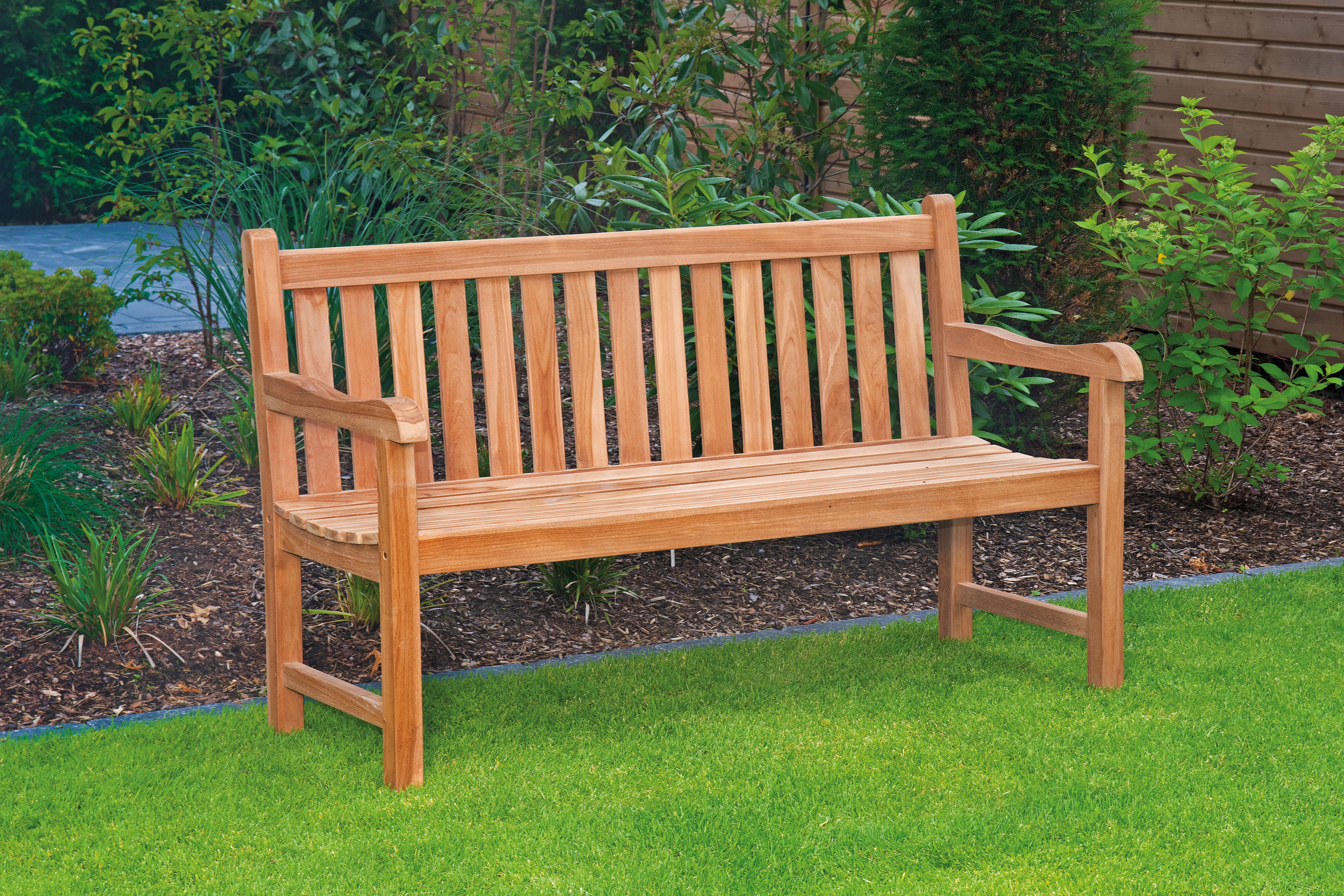 DERRY 3-Sitzer Gartenbank aus Teakholz – 150 cm