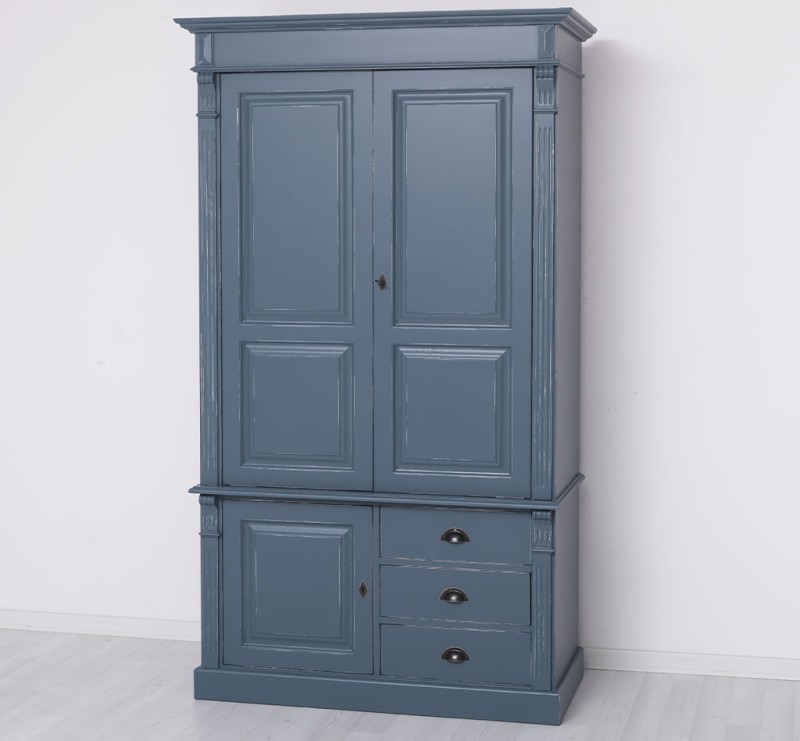 Massivholz Kiefern Kleiderschrank - 121 cm breit - Landhaus