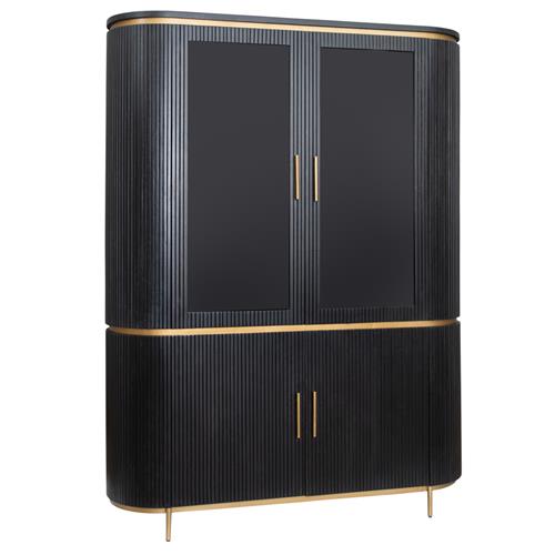 Rivello Vitrinen-Schrank schwarz 150 cm Schrank