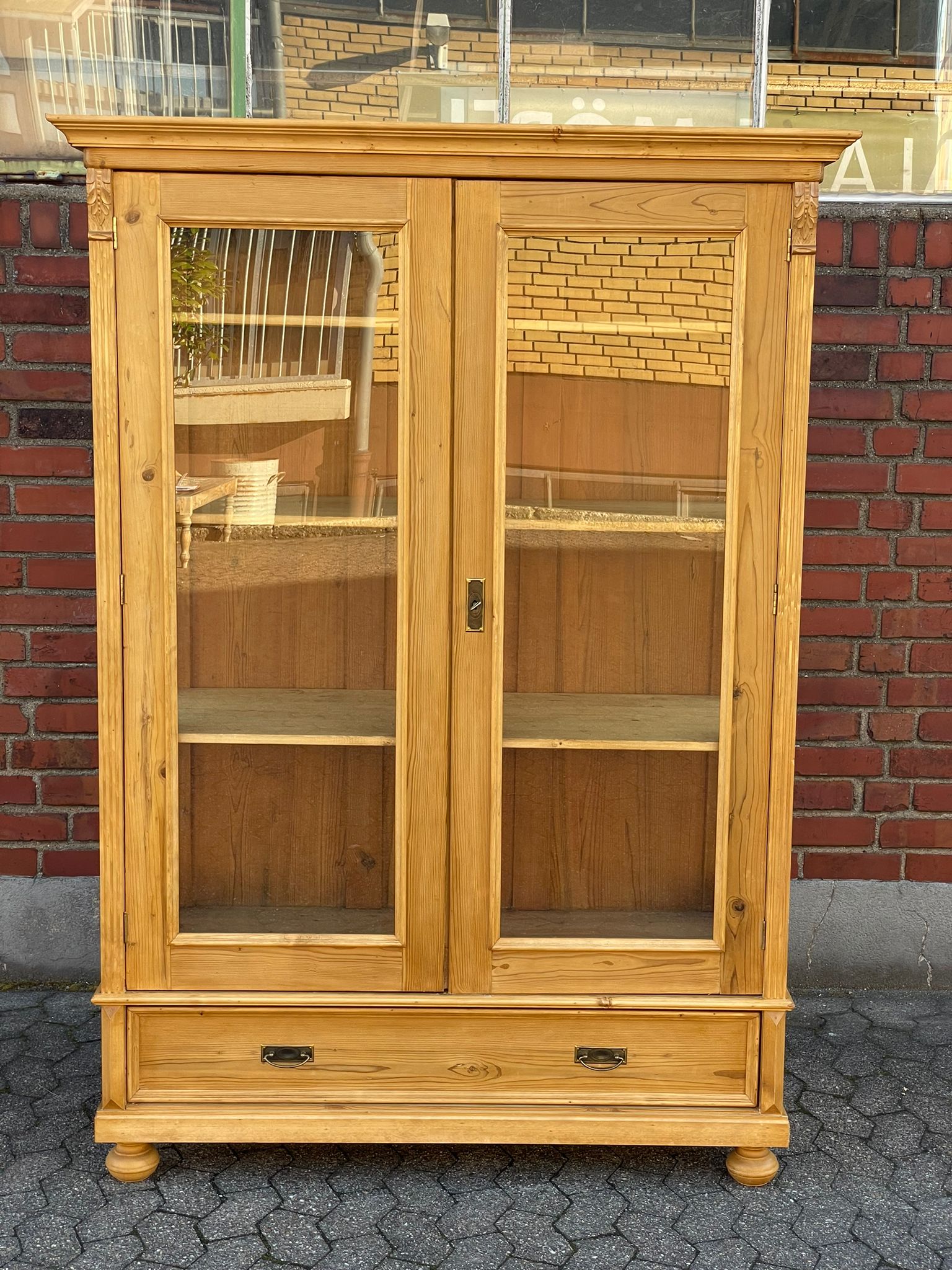 Jugendstil Vitrine Weichholz