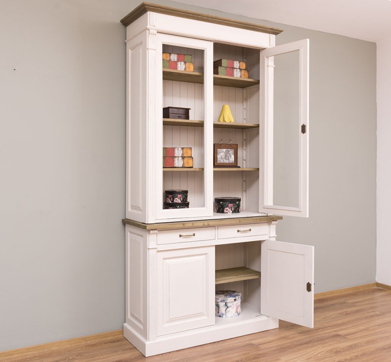 Fleur Landhaus Vitrinen Schrank 115 cm
