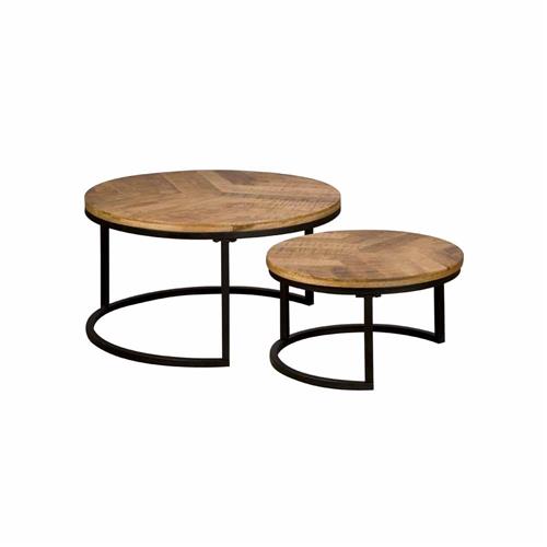 Couchtisch 2er Set Viola in zwei Farben Braun & Schwarz
