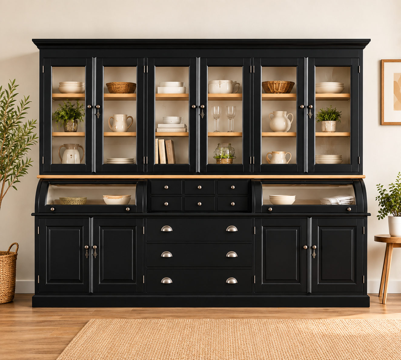 Buffetschrank Berlin 300 cm im Landhausstil mit Eichenelementen