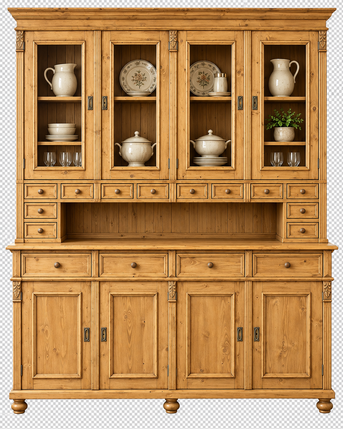 Landhaus Buffet Schrank - Massivholz Kredenz